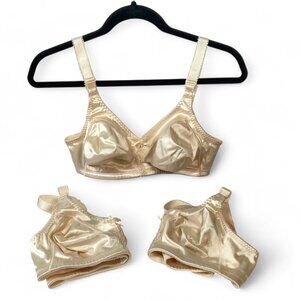 Set of 3 Bali Classic Support Wirefree Bras, Size 36C, Cool Comfort, Nude, New‎
